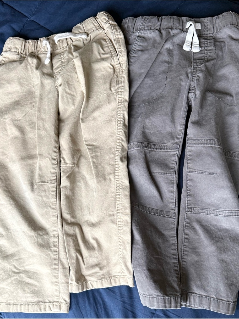 Cat & Jack Beige and Gray Pull-On Drawstring Kids Pants
